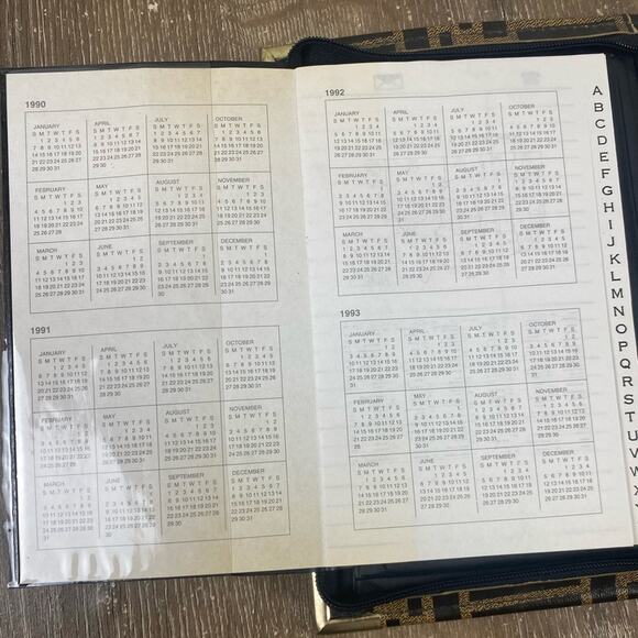 Vintage 90s FENDI Address Book w/ Notepad - Zip Closure - Picture 3 of 13